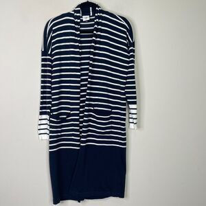 CAbi Boathouse Striped Longline Duster Cardigan Women's Size XXS